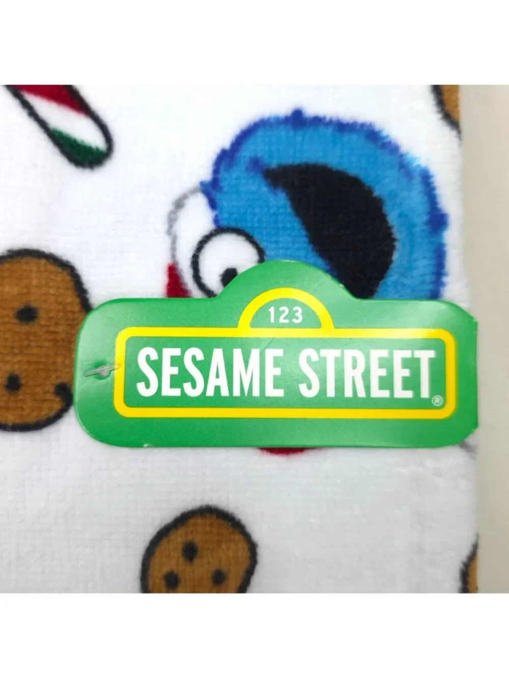 Sesame Street Cotton Bath Towel & 4 Hand Towels Cookie Monster Holiday Christmas